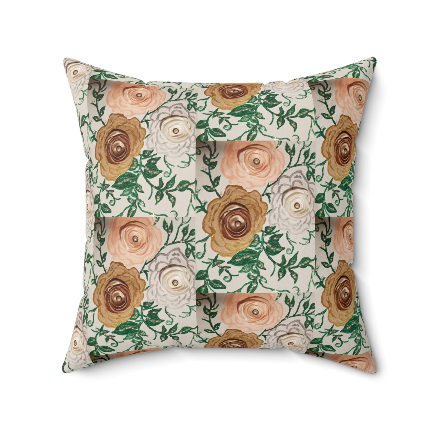 Art_3D Flowers Polyester Square Pillow