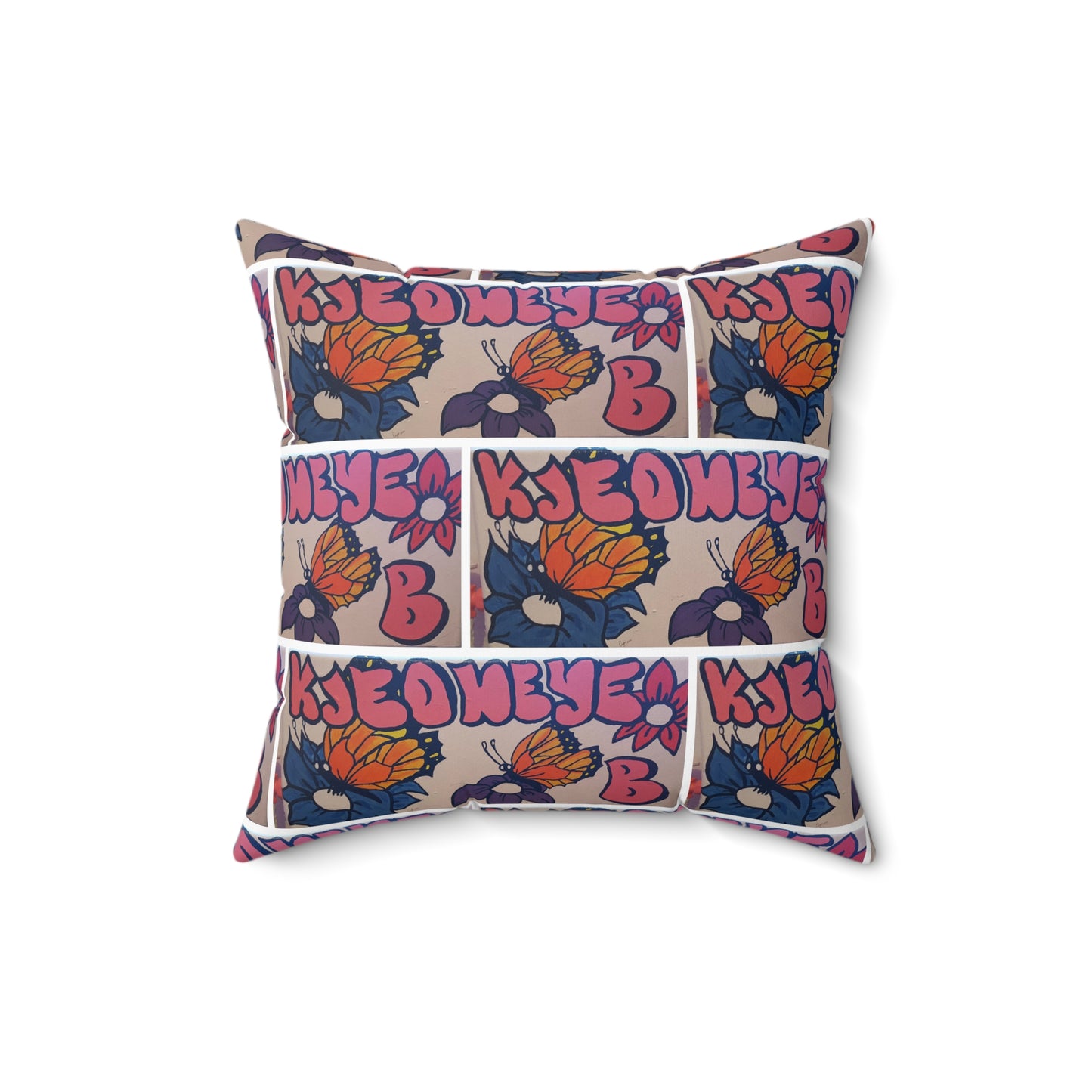 Graffiti Girl (Kjeoneye B)  Abstract Spun Polyester Square Pillow