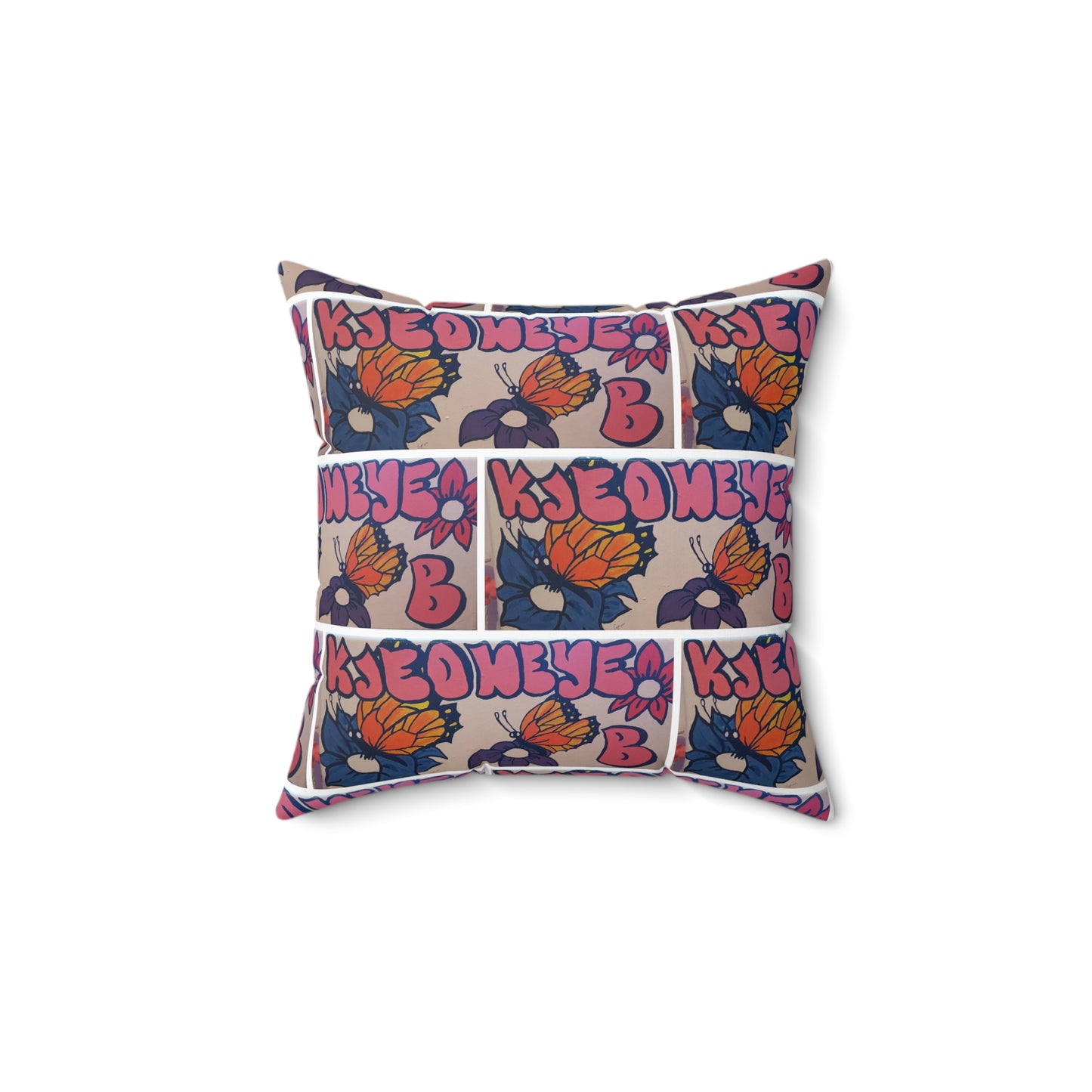 Graffiti Girl (Kjeoneye B)  Abstract Spun Polyester Square Pillow