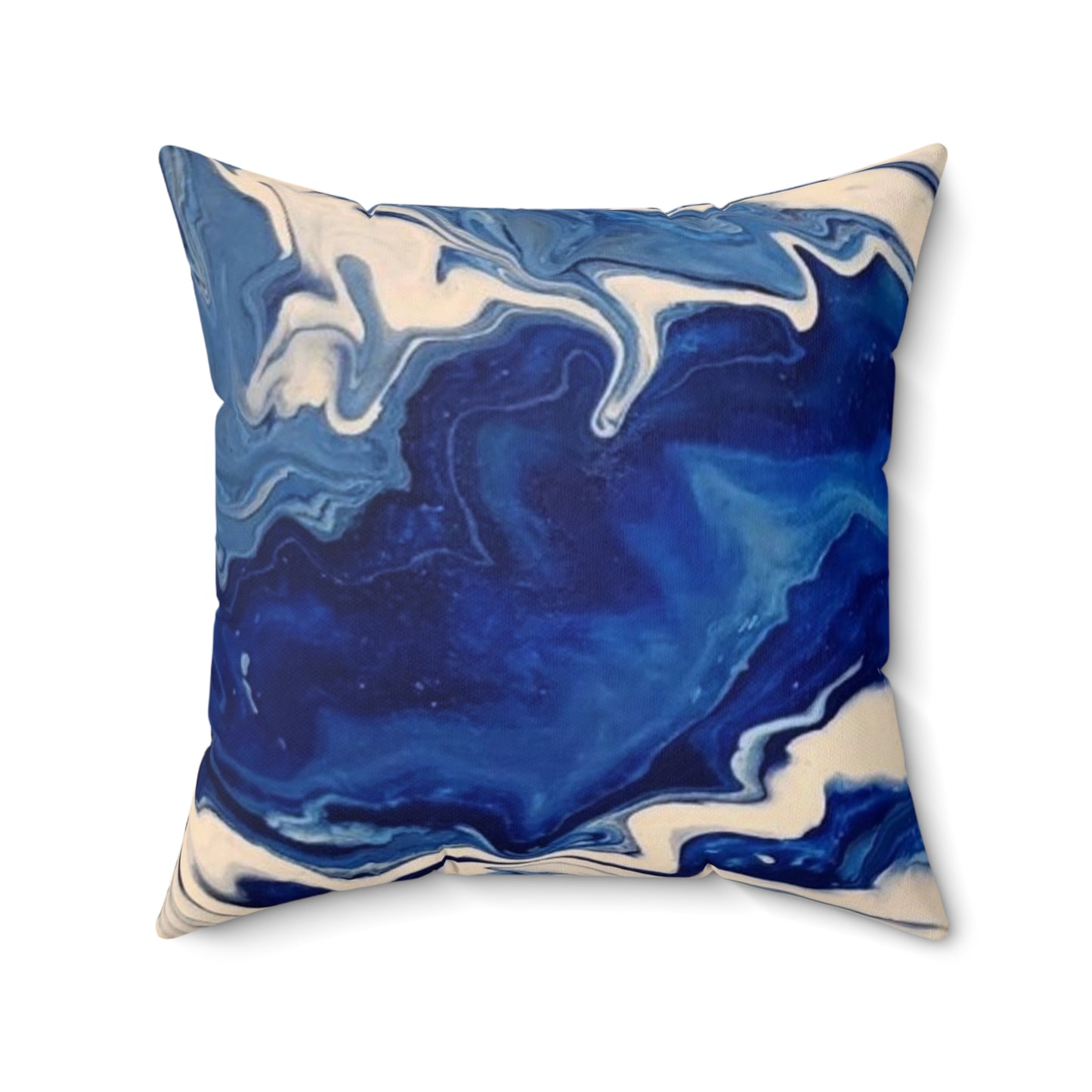 Deep Blue Abstract Spun Polyester Square Pillow