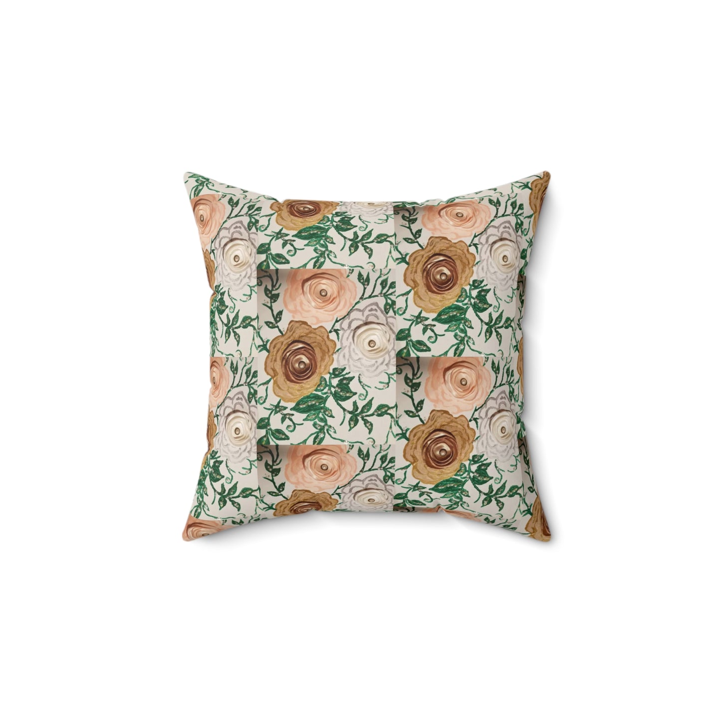 Art_3D Flowers Polyester Square Pillow