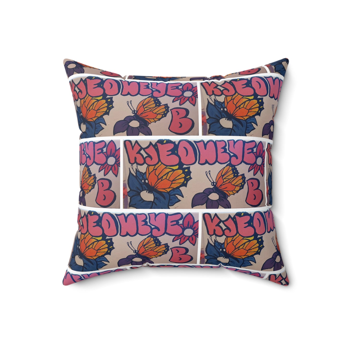 Graffiti Girl (Kjeoneye B)  Abstract Spun Polyester Square Pillow