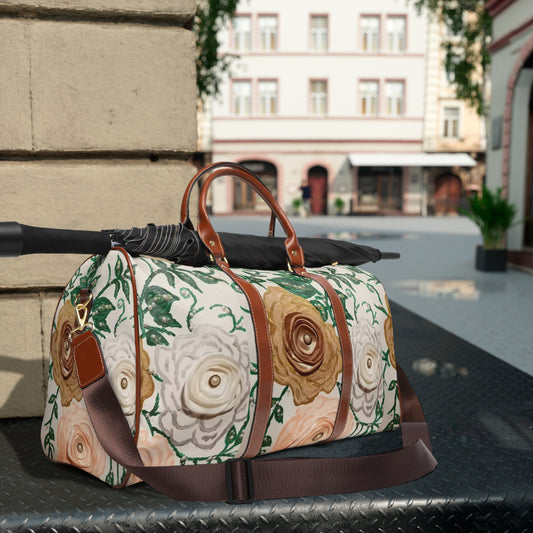 Art_3D Flowers Waterproof Travel Bag