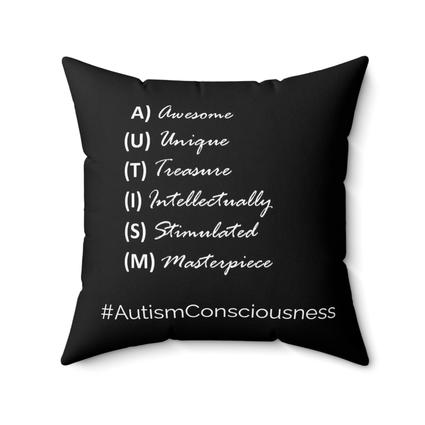 Not Antisocial_Autism Acronym Combo Spun Polyester Square Pillow