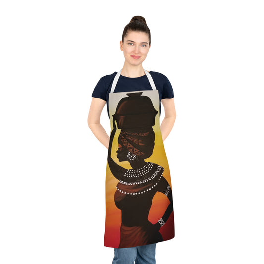 African Lady Adult Apron (AOP)
