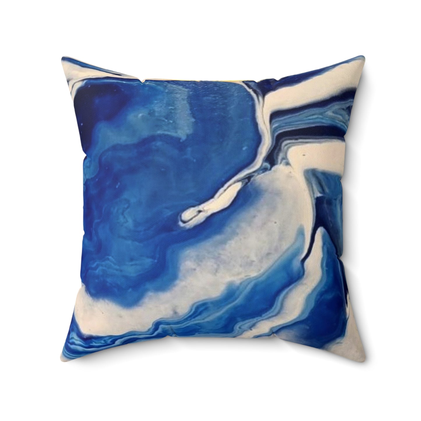 Deep Blue Abstract Spun Polyester Square Pillow