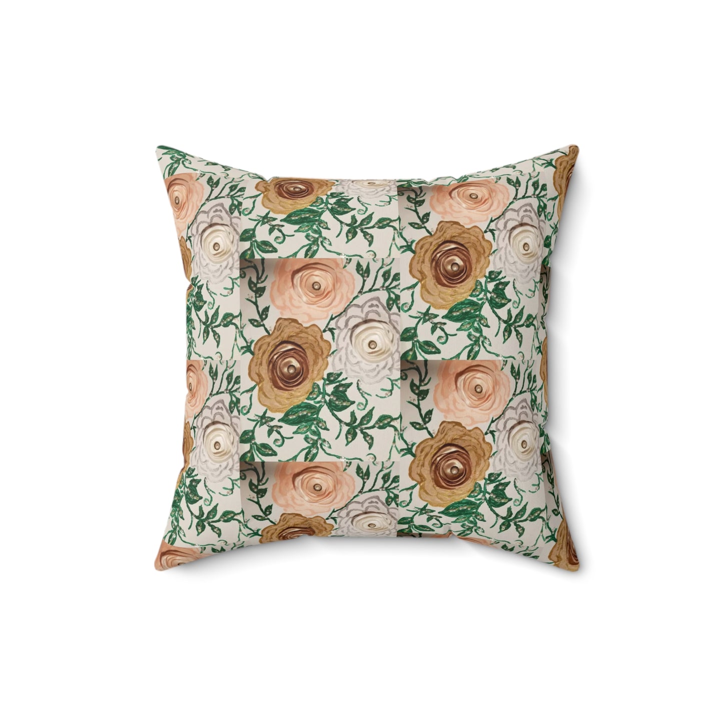 Art_3D Flowers Polyester Square Pillow