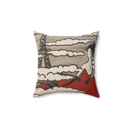 Paris in Japan Spun Polyester Square Pillow