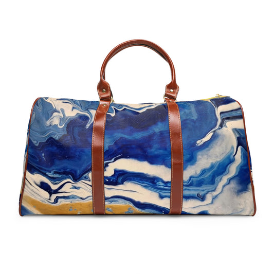 Deep Blue Ocean Abstract Waterproof Travel Bag