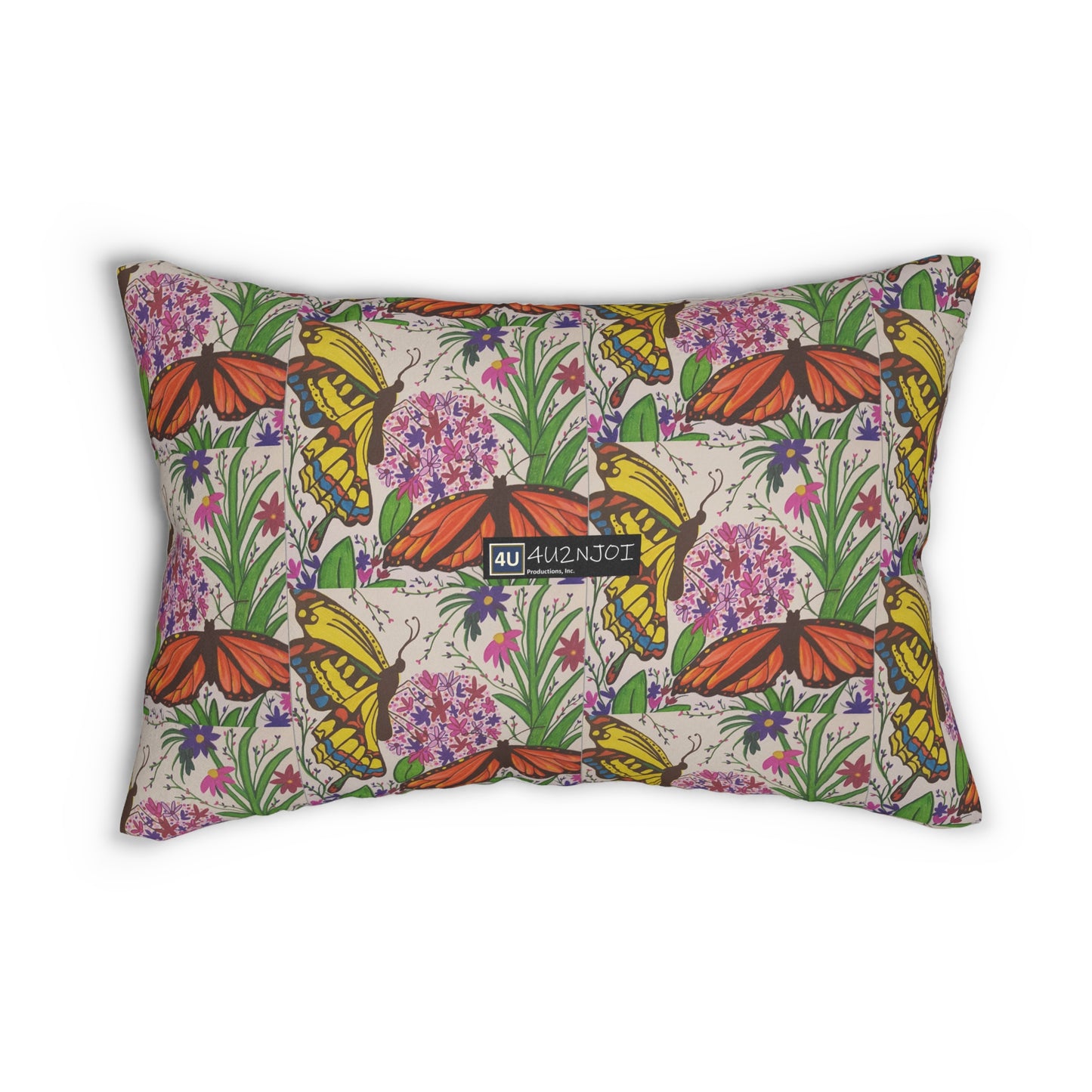 Art_Butterflies Spun Polyester Lumbar Pillow