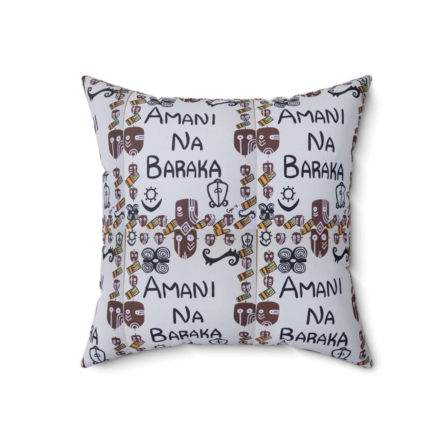 Amani Na Baraka Spun Polyester Square Pillow