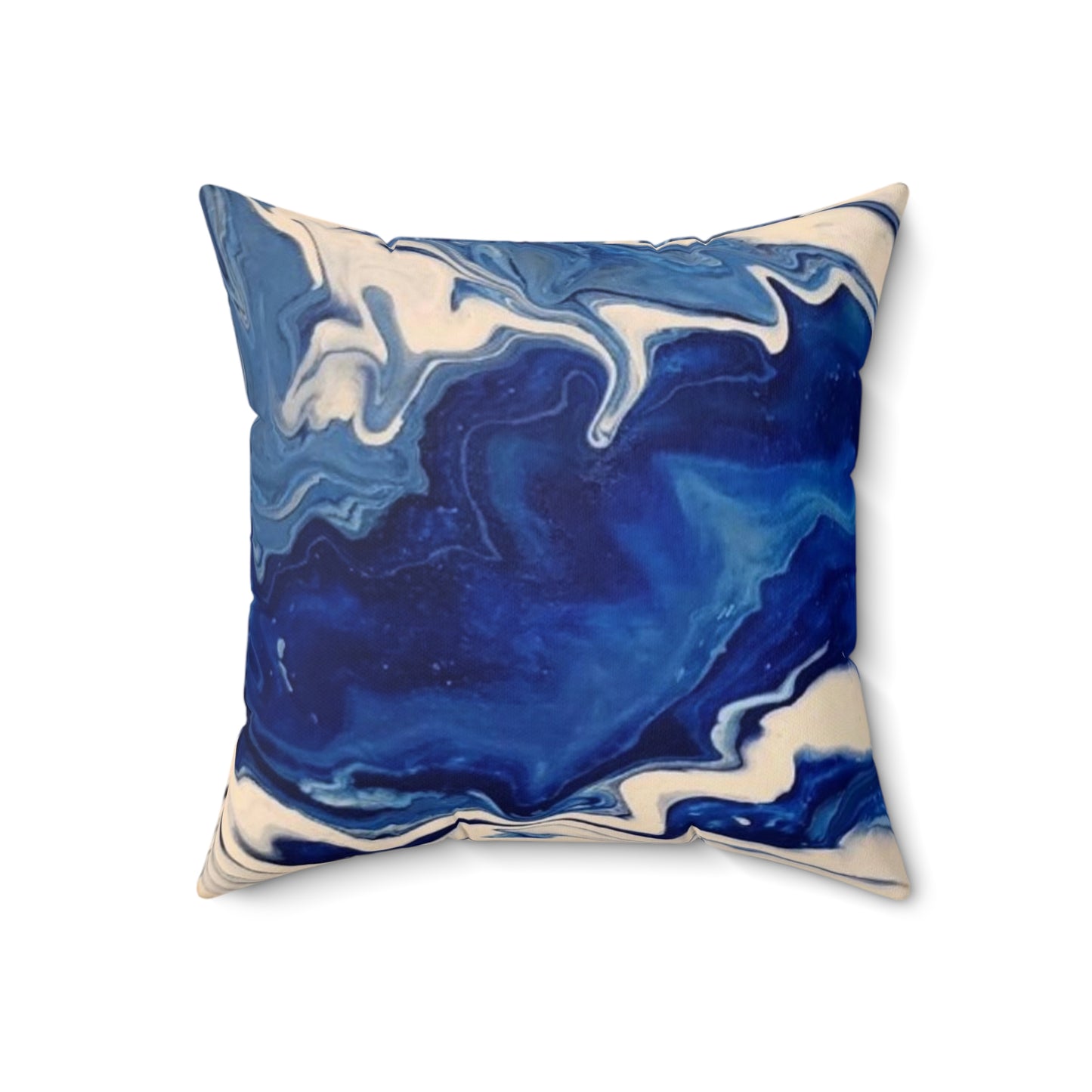 Deep Blue Abstract Spun Polyester Square Pillow