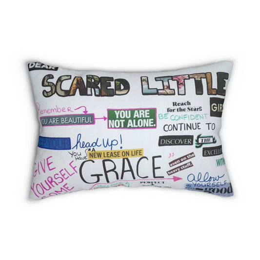 Scared Little Girl Polyester Lumbar Pillow