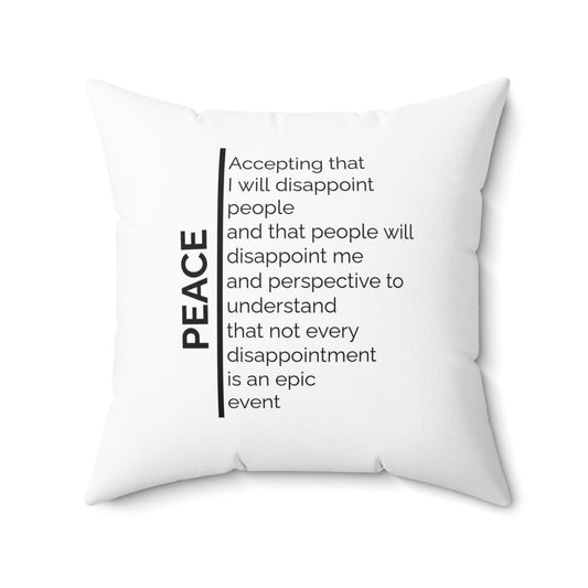 Peace Spun Polyester Square Pillow