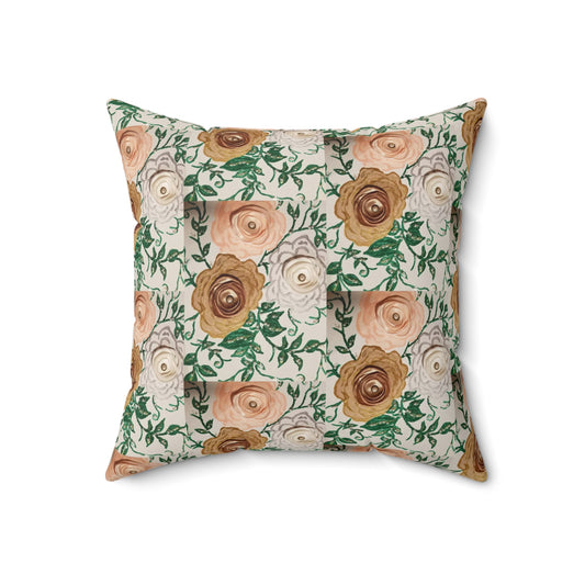 Art_3D Flowers Polyester Square Pillow