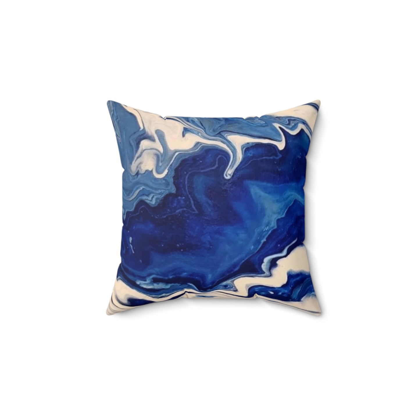 Deep Blue Abstract Spun Polyester Square Pillow