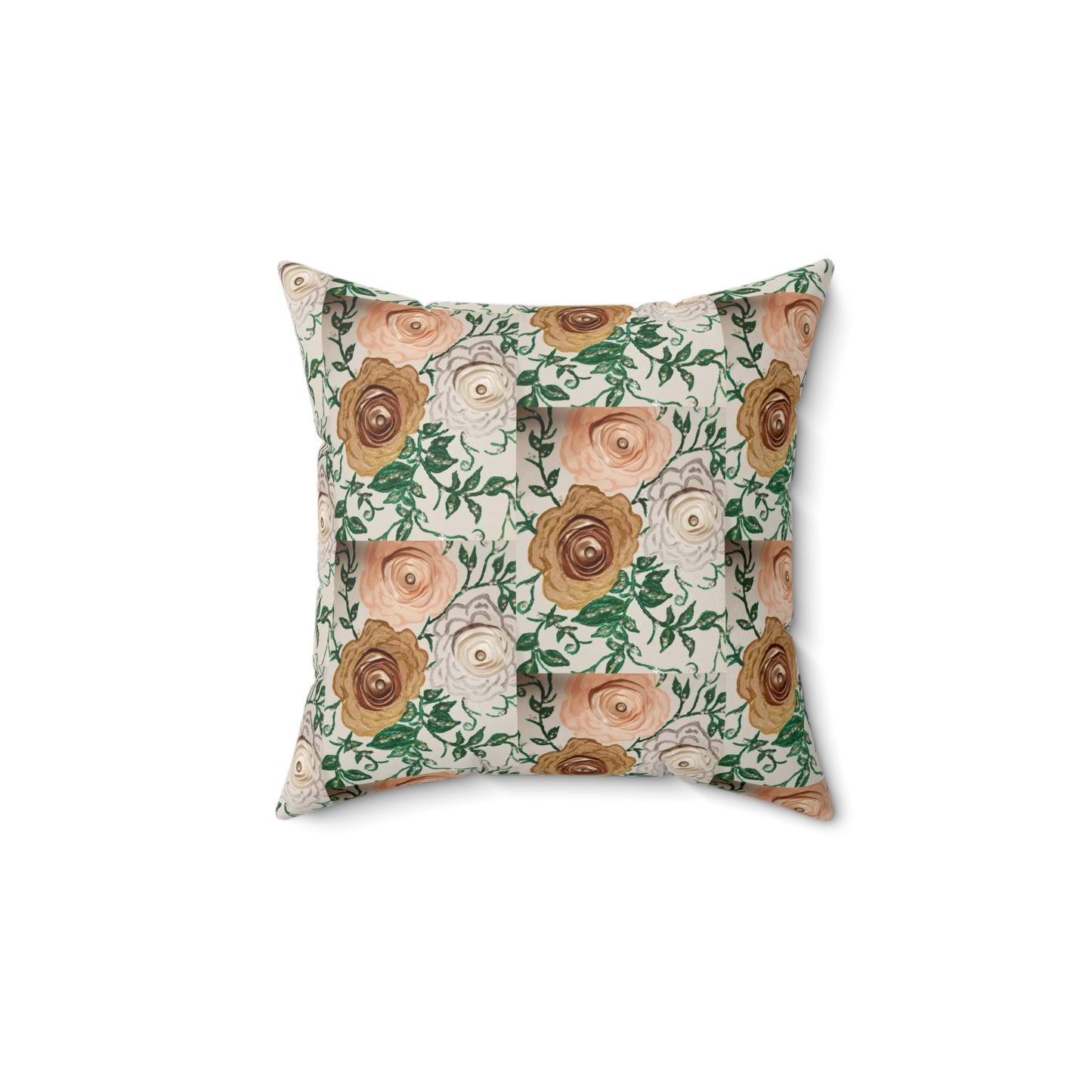 Art_3D Flowers Polyester Square Pillow