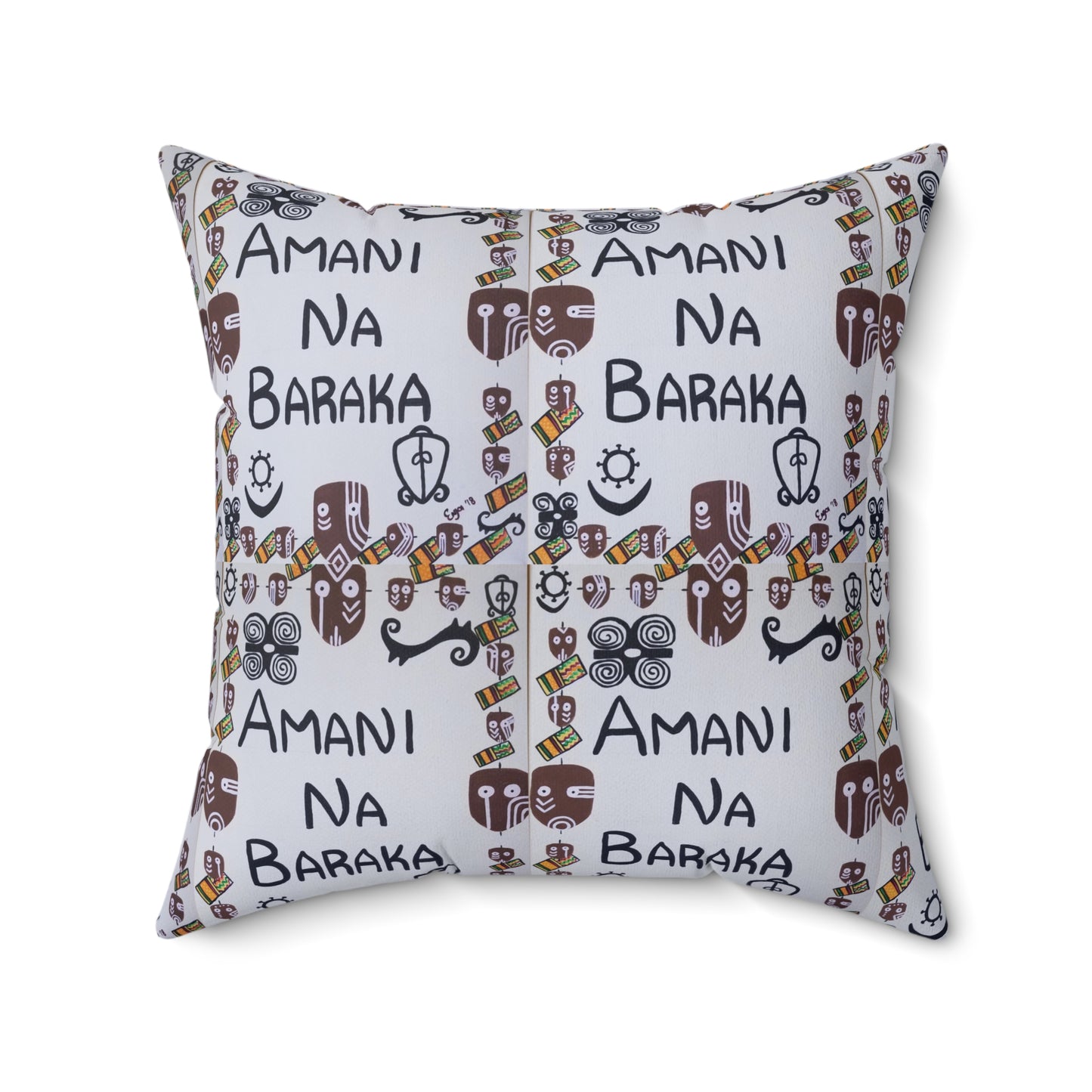 Amani Na Baraka Spun Polyester Square Pillow