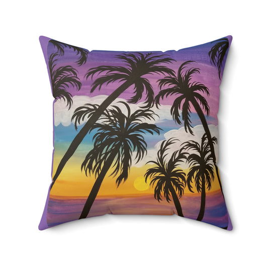 Purple Paradise Spun Polyester Square Pillow