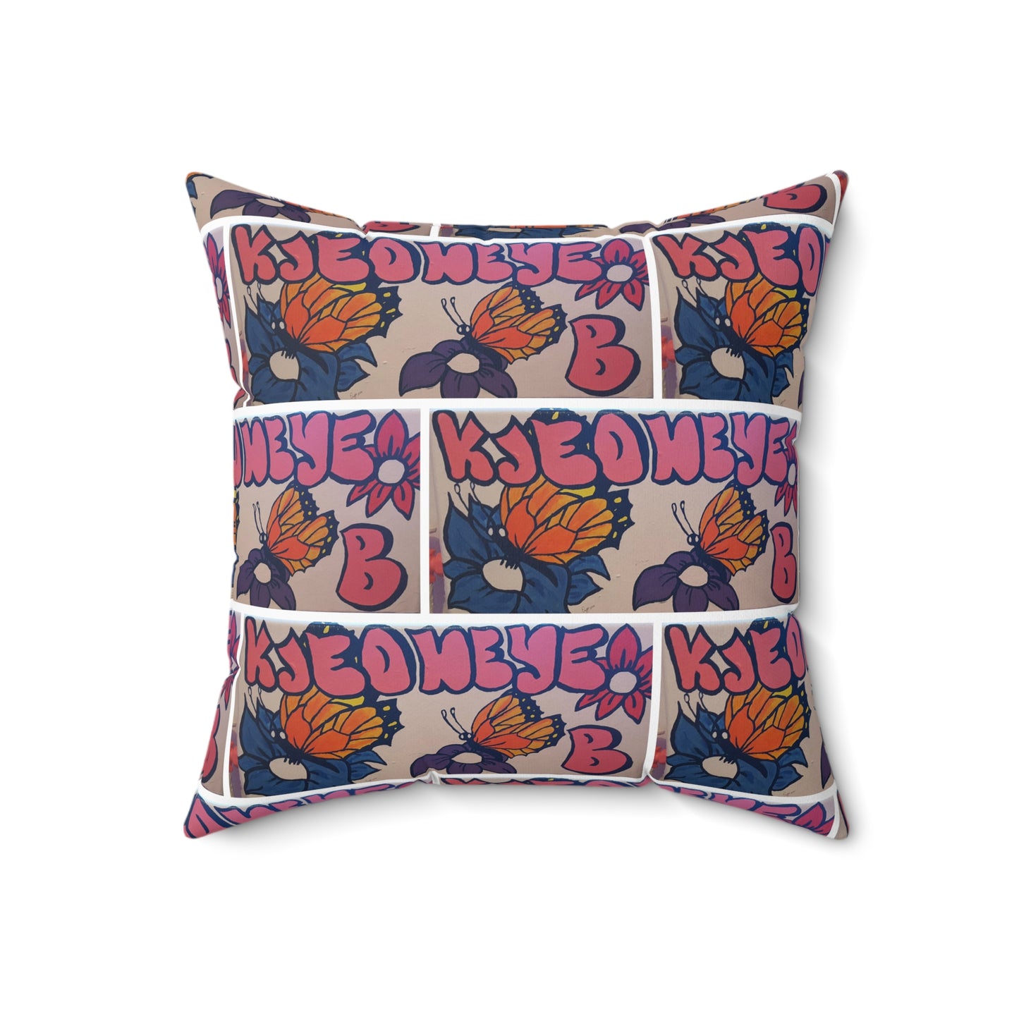 Graffiti Girl (Kjeoneye B)  Abstract Spun Polyester Square Pillow