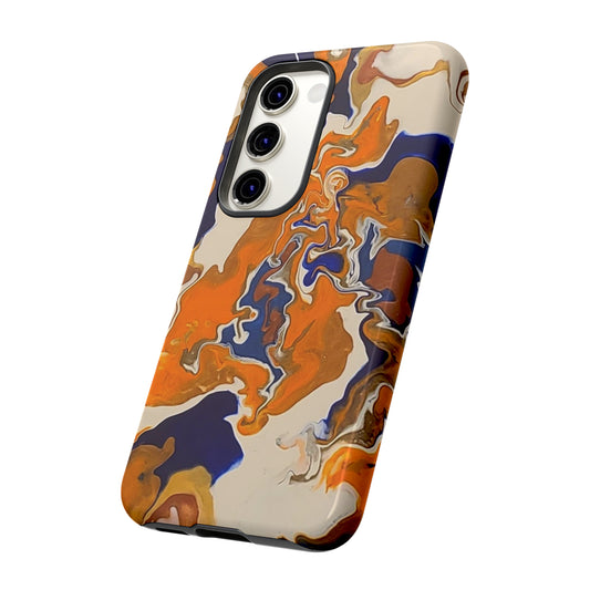 Orange & Blueberry Swirl Abstract