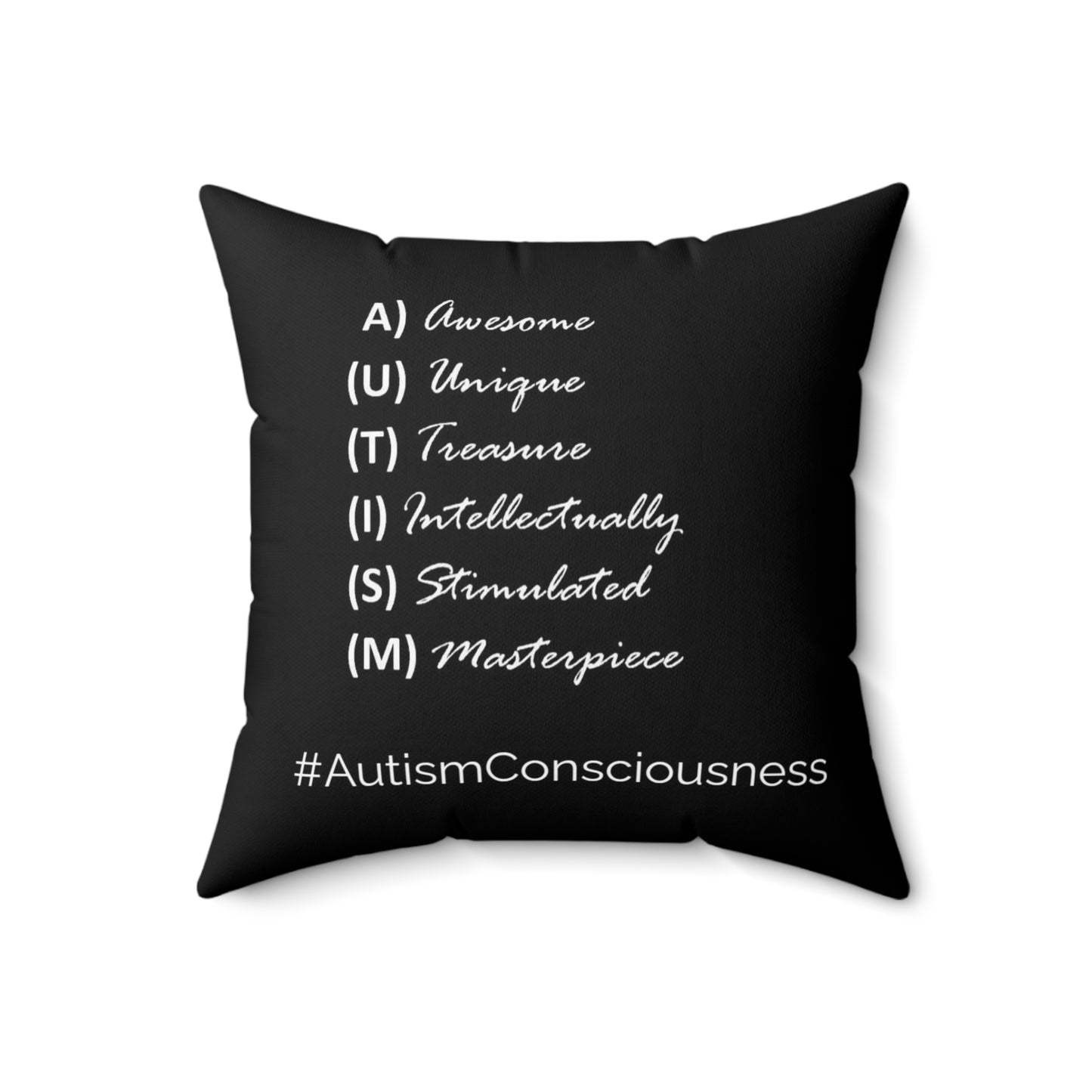 Not Antisocial_Autism Acronym Combo Spun Polyester Square Pillow