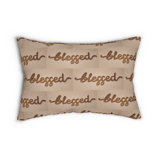 Blessed Pattern Polyester Lumbar Pillow