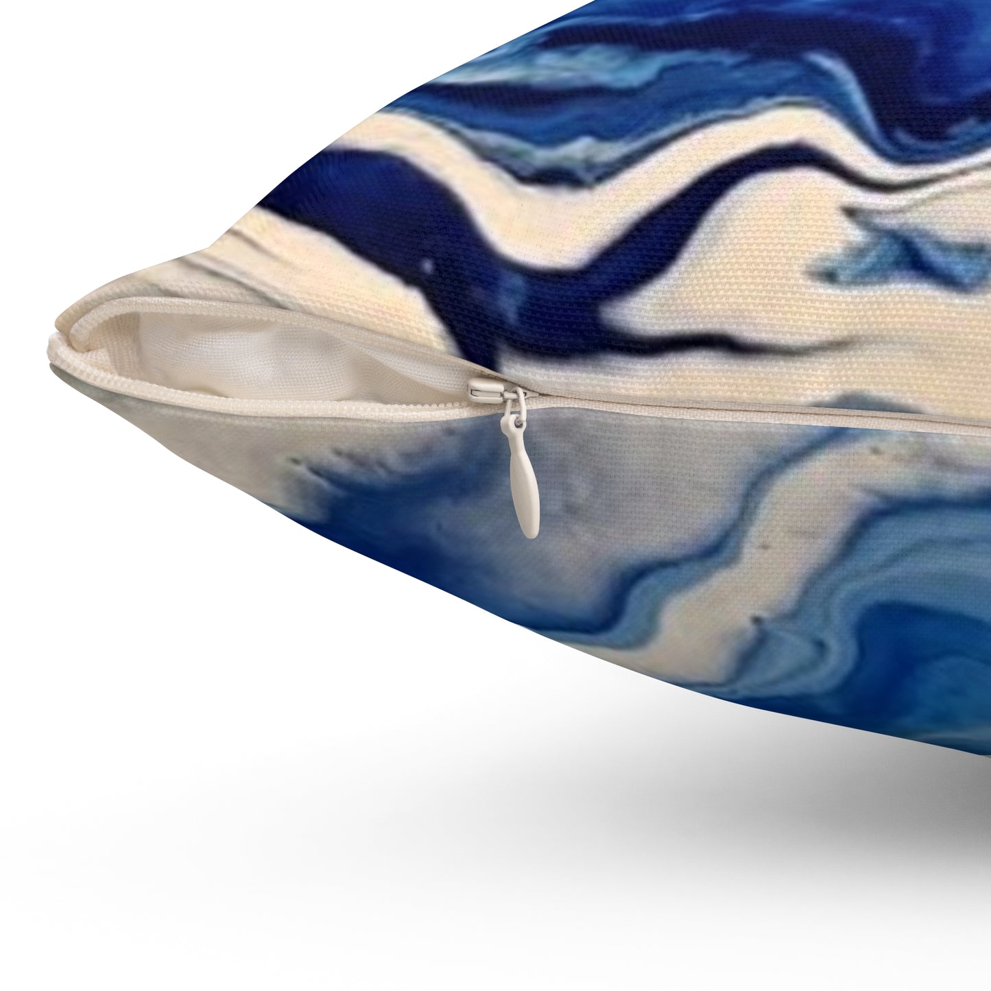 Deep Blue Abstract Spun Polyester Square Pillow