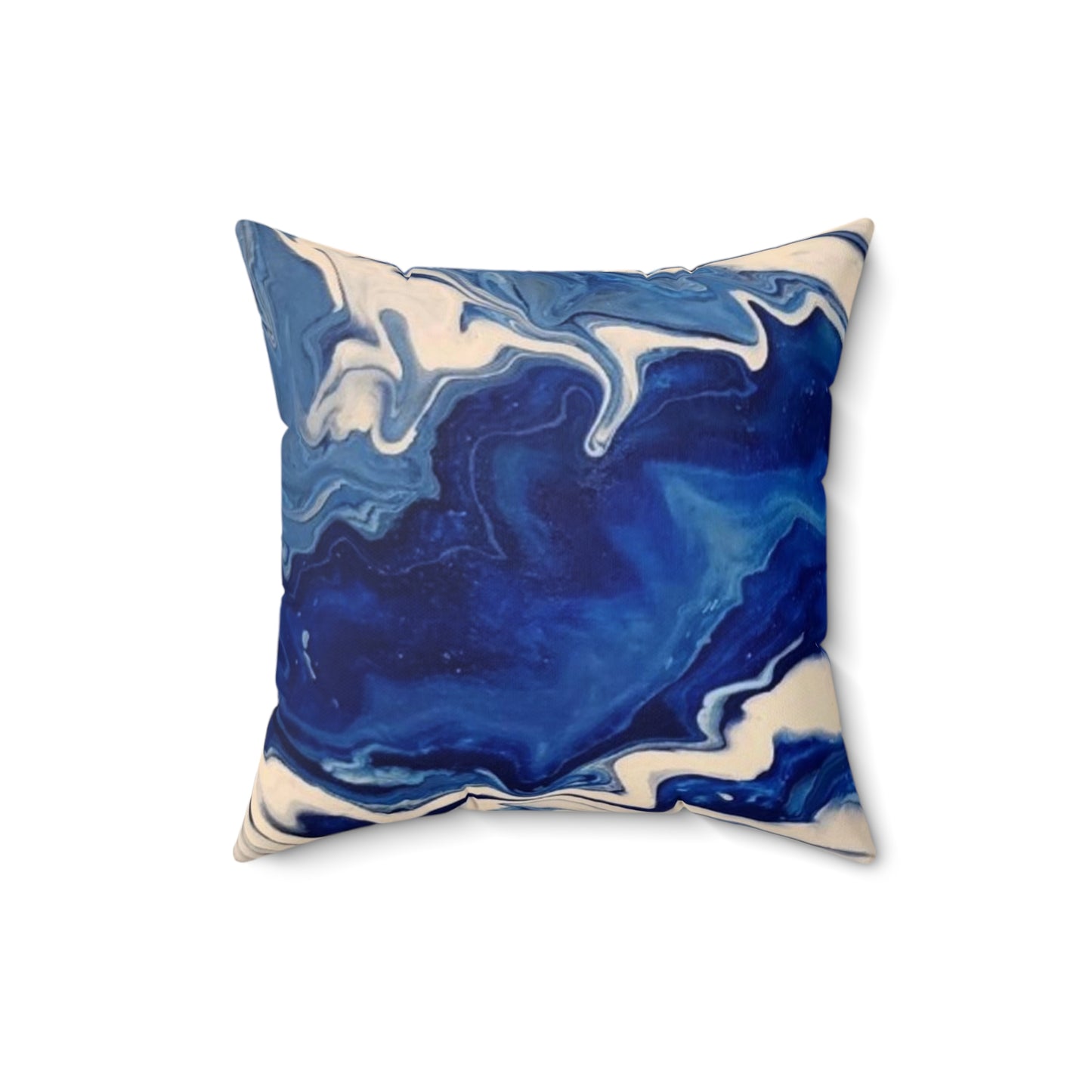 Deep Blue Abstract Spun Polyester Square Pillow