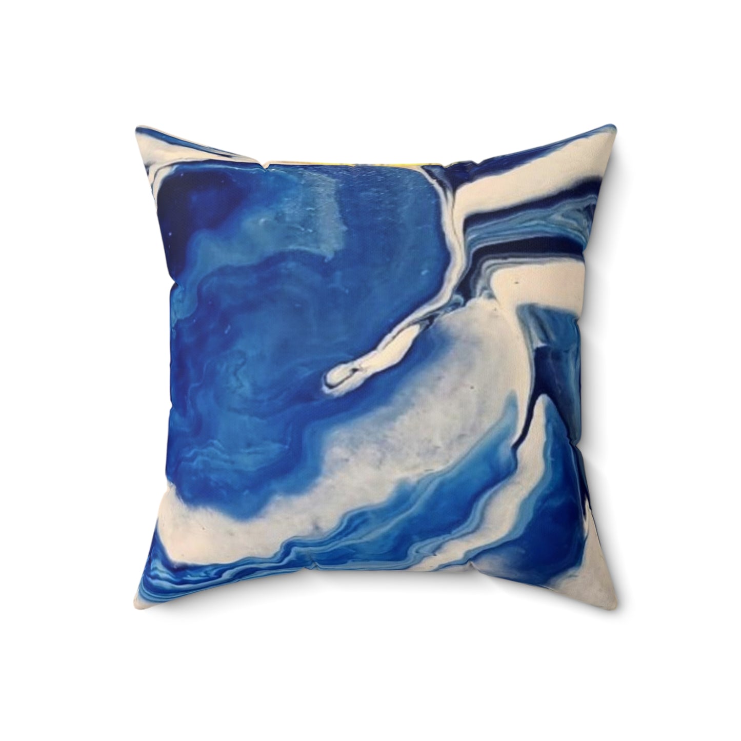 Deep Blue Abstract Spun Polyester Square Pillow