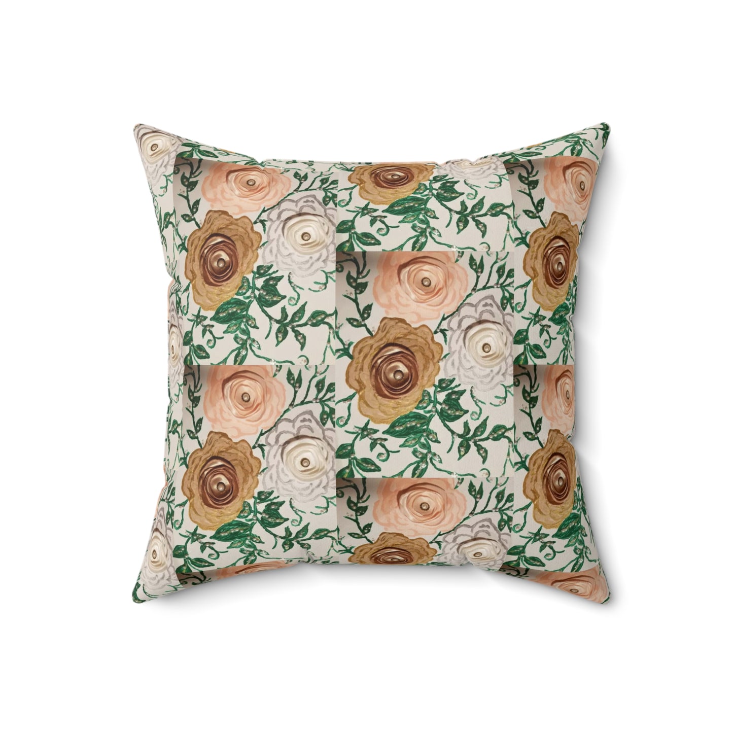 Art_3D Flowers Polyester Square Pillow