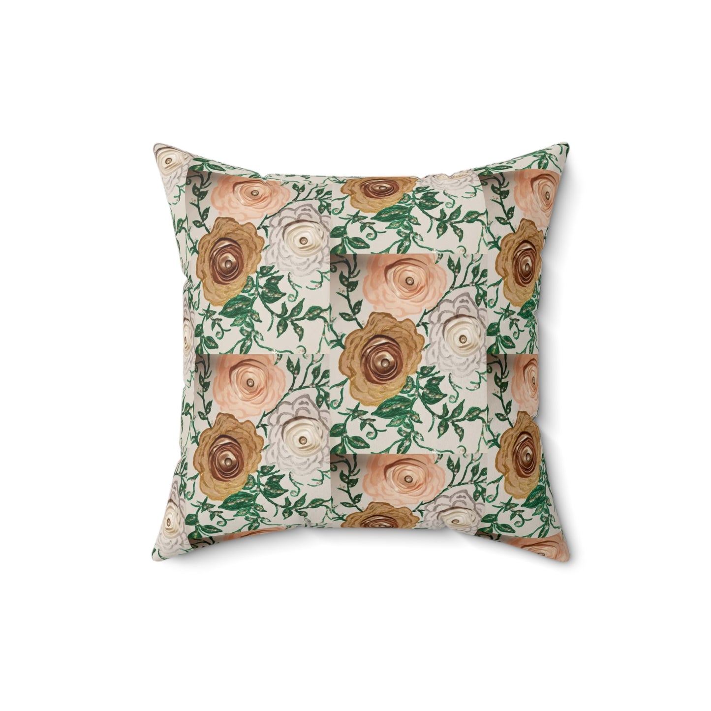 Art_3D Flowers Polyester Square Pillow