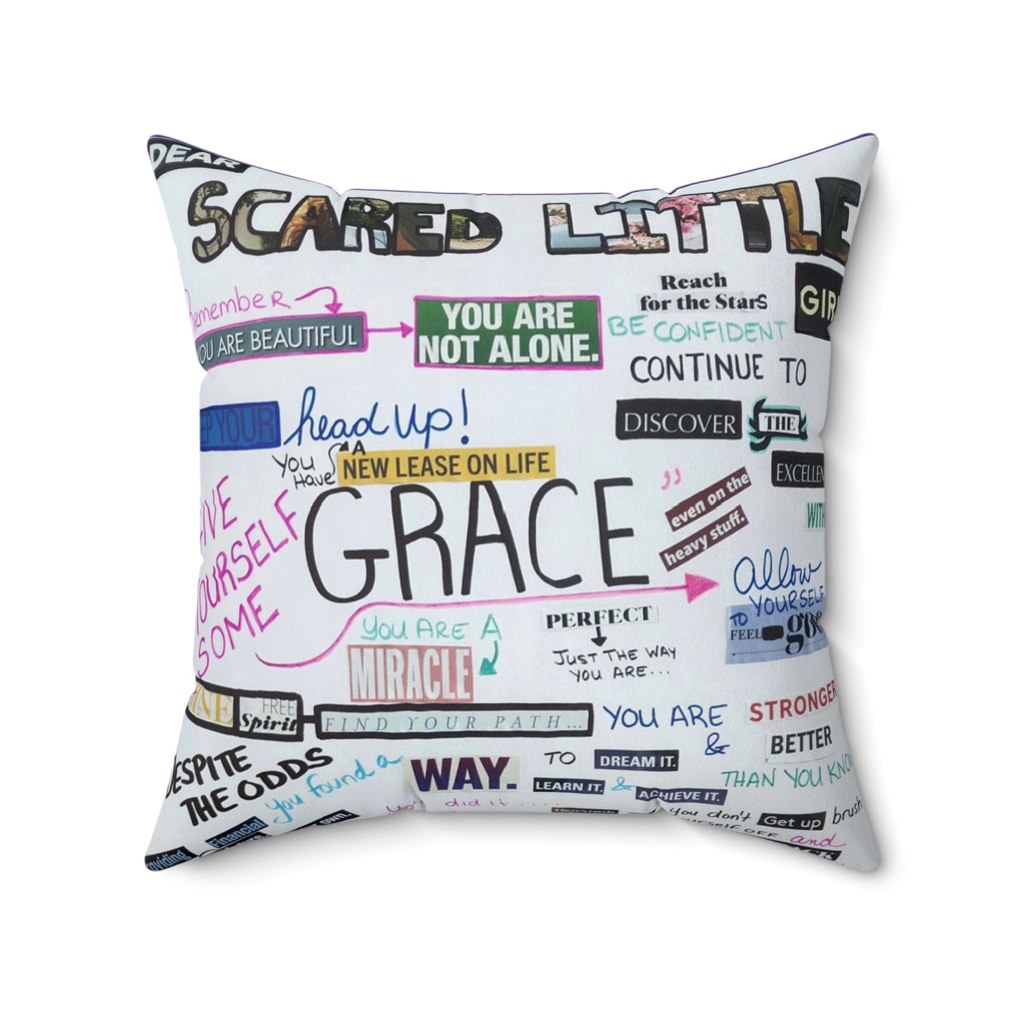 Scared Little Girl Spun Polyester Square Pillow