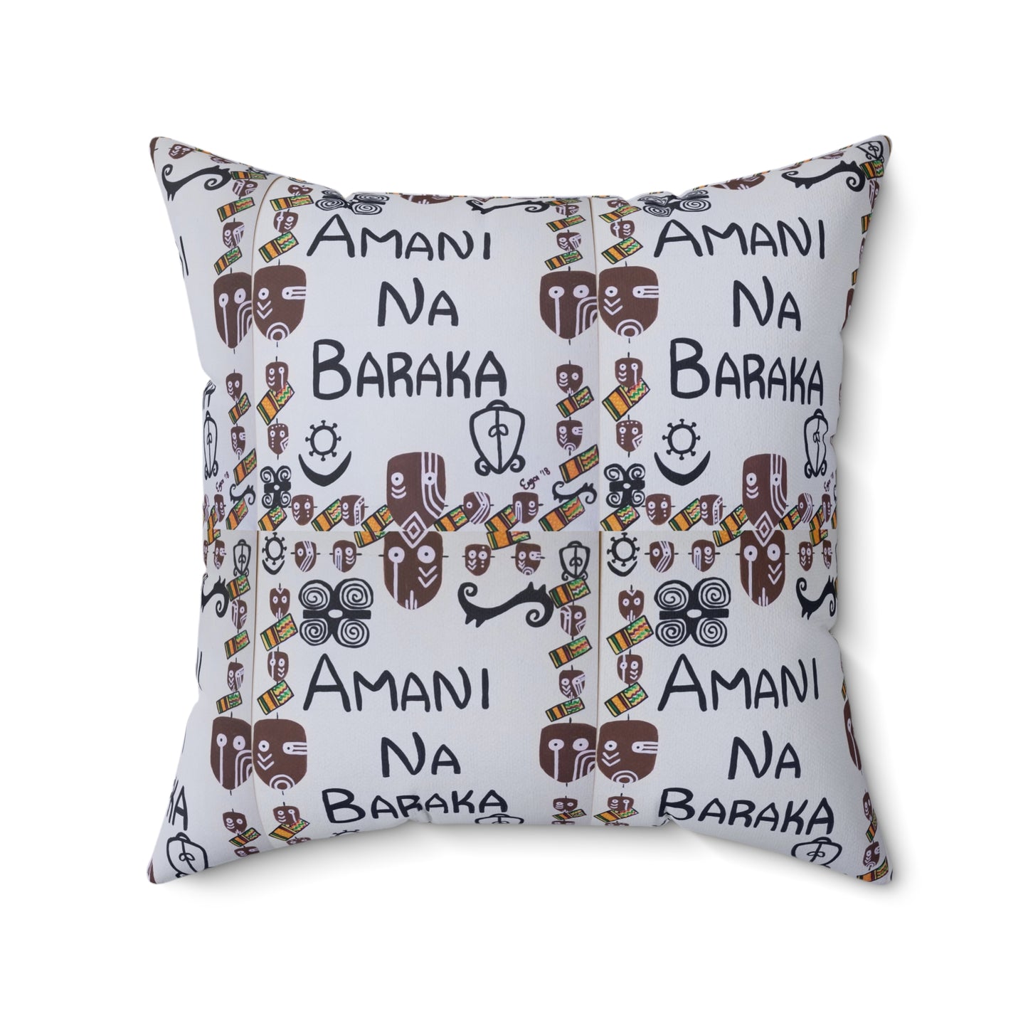 Amani Na Baraka Spun Polyester Square Pillow