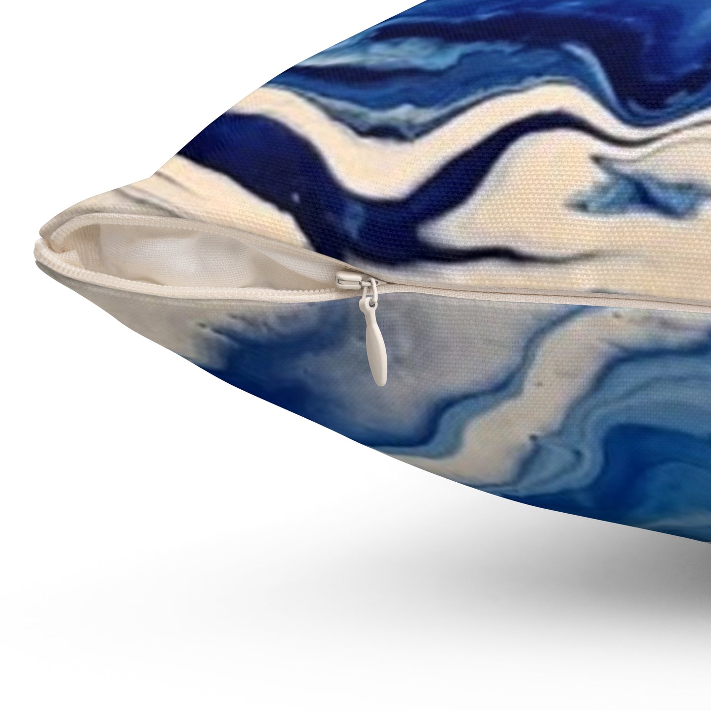 Deep Blue Abstract Spun Polyester Square Pillow