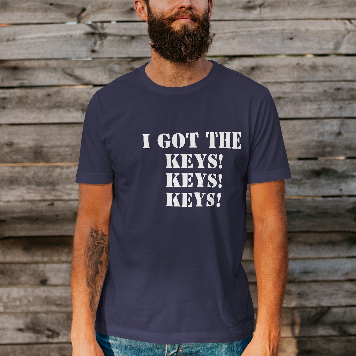 i GOT THE KEYS! - Unisex Short Sleeve Crew Neck Cotton Jersey T-Shirt