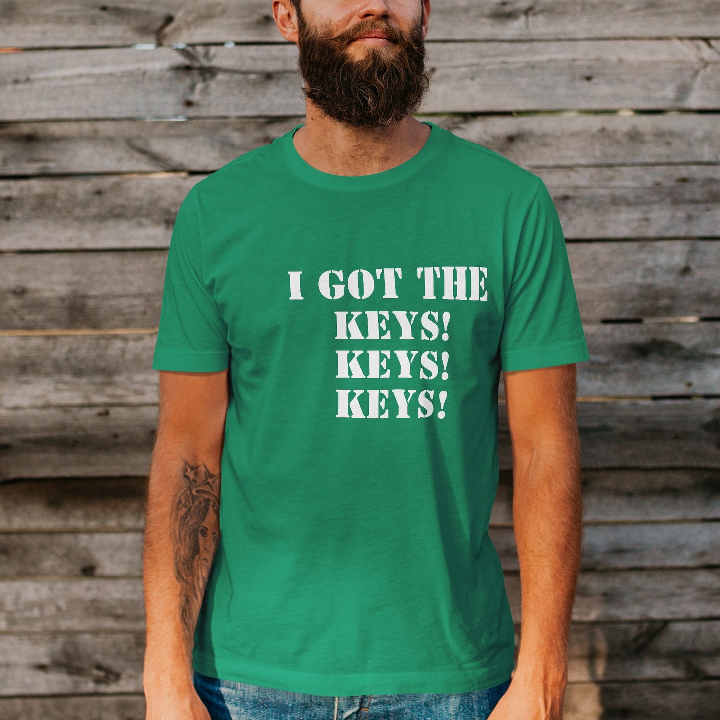 i GOT THE KEYS! - Unisex Short Sleeve Crew Neck Cotton Jersey T-Shirt