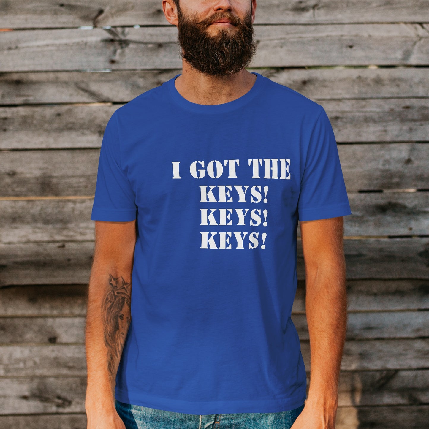 i GOT THE KEYS! - Unisex Short Sleeve Crew Neck Cotton Jersey T-Shirt