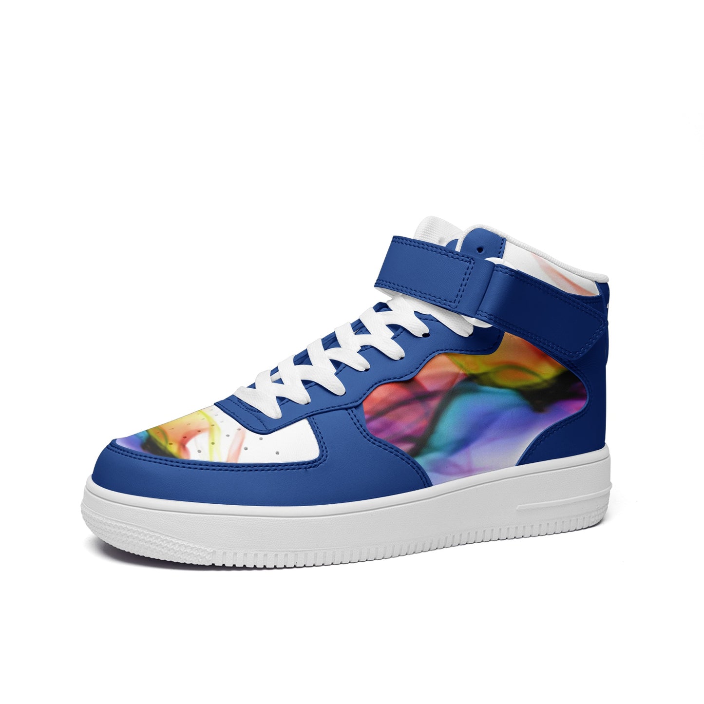 Indigo smoke Unisex high Top Leather Sneakers