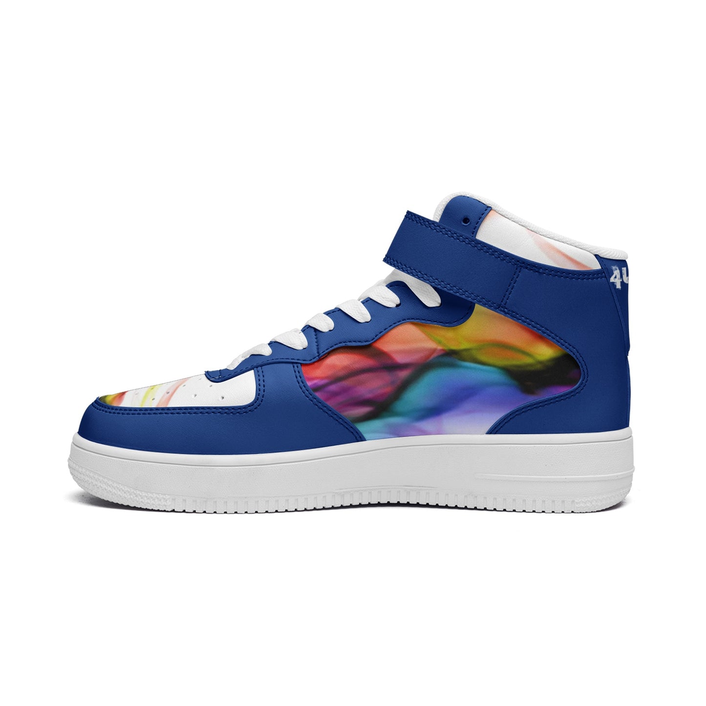 Indigo smoke Unisex high Top Leather Sneakers