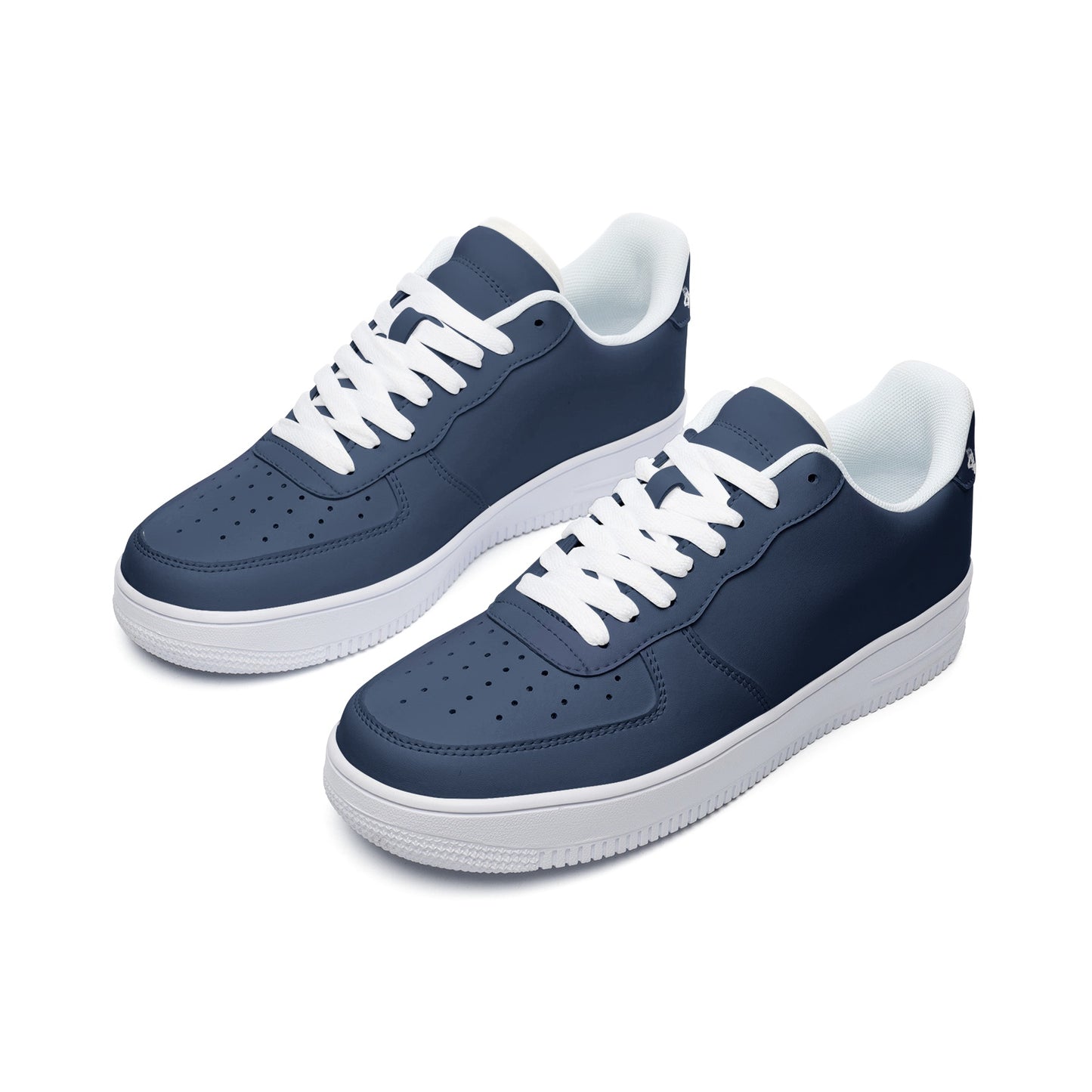 Dark Blues Unisex Low Top Leather Sneakers