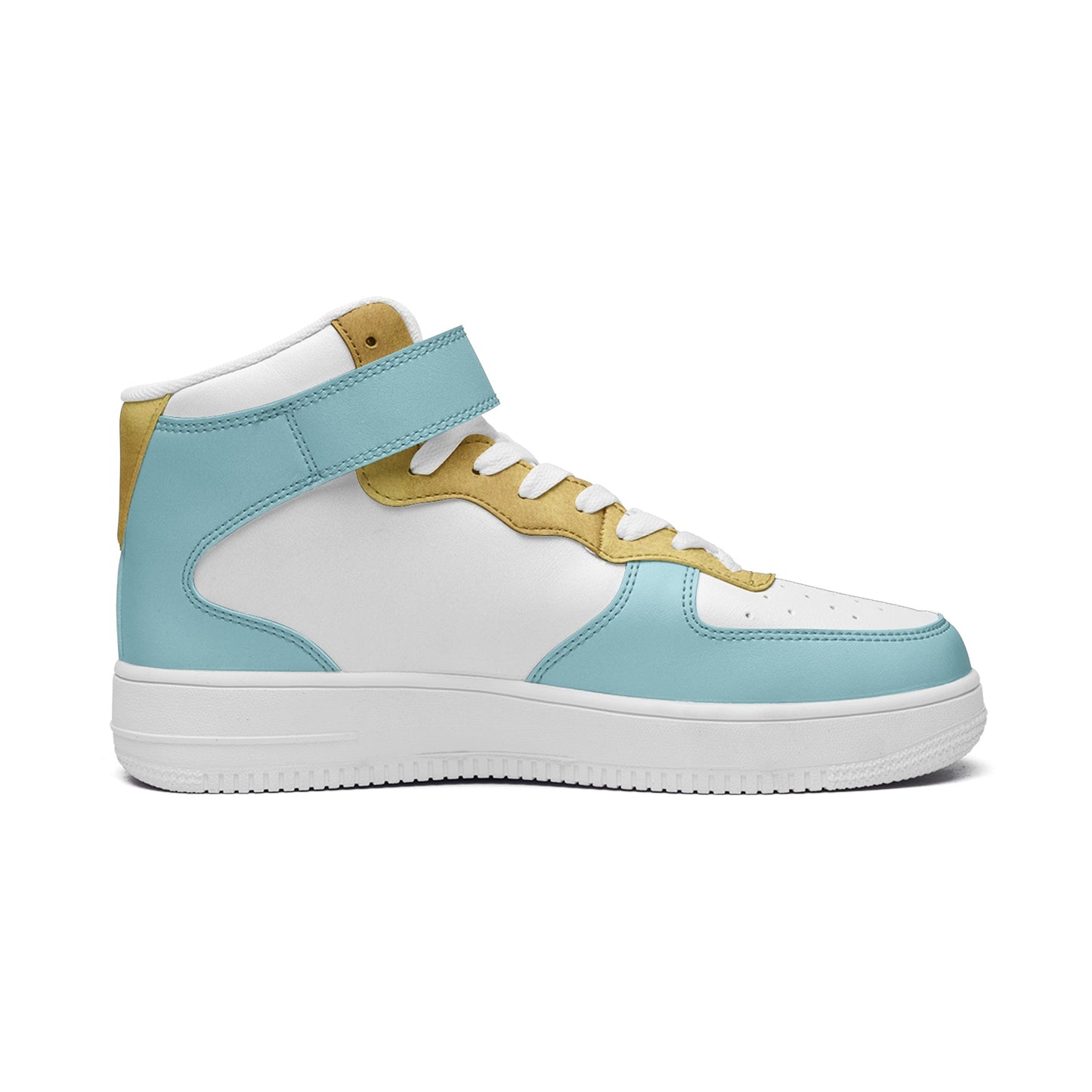 Light Blue & Gold 4|U Classics Unisex high Top Leather Sneakers