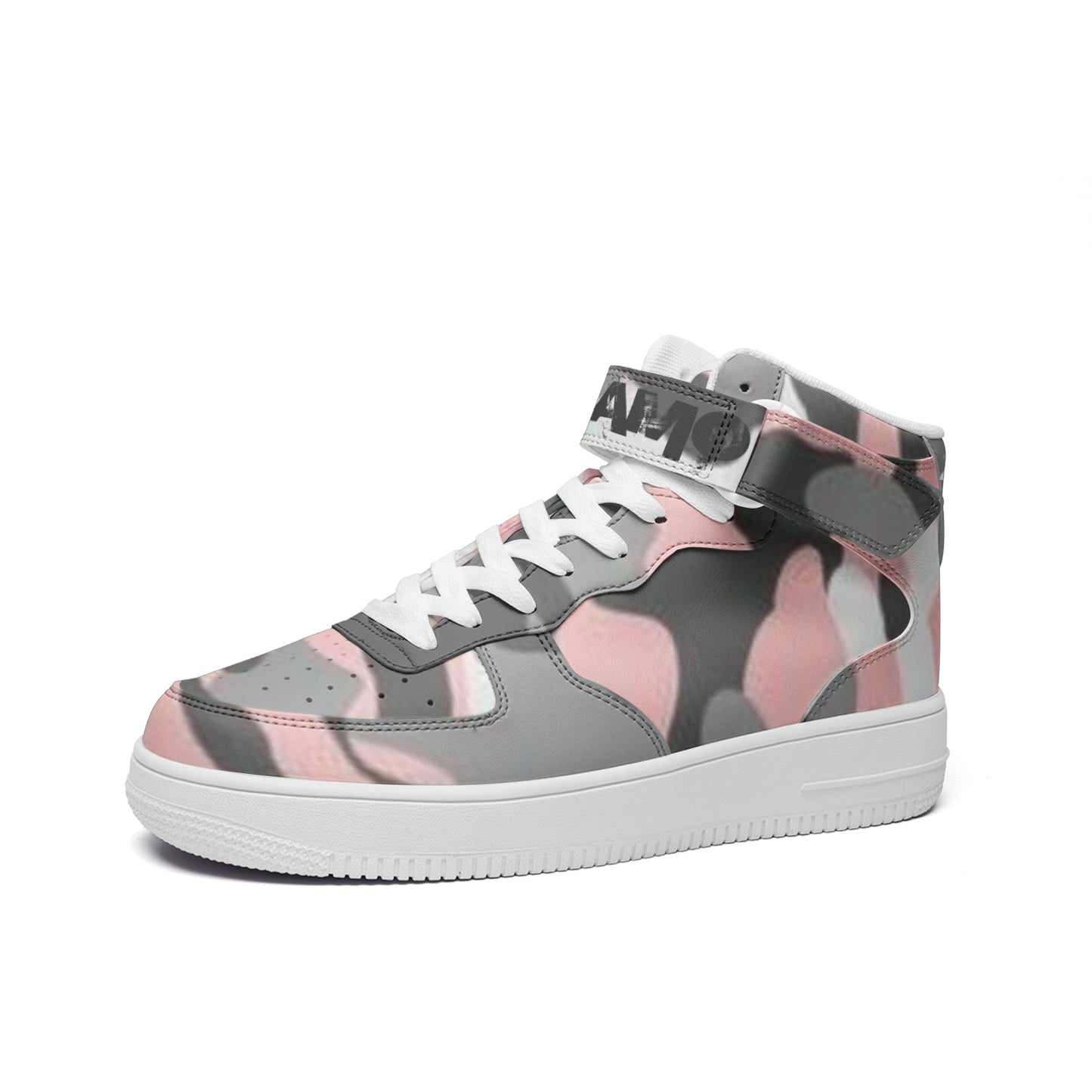 SUMMER PINK CAMO Unisex high Top Leather Sneakers