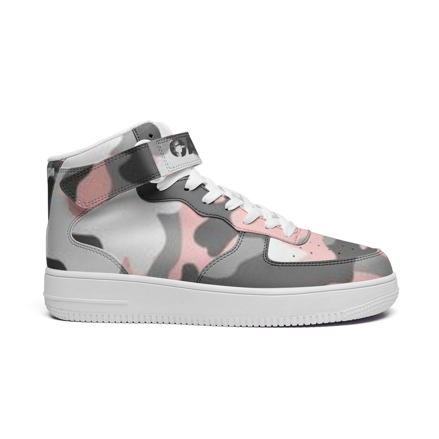 SUMMER PINK CAMO Unisex high Top Leather Sneakers