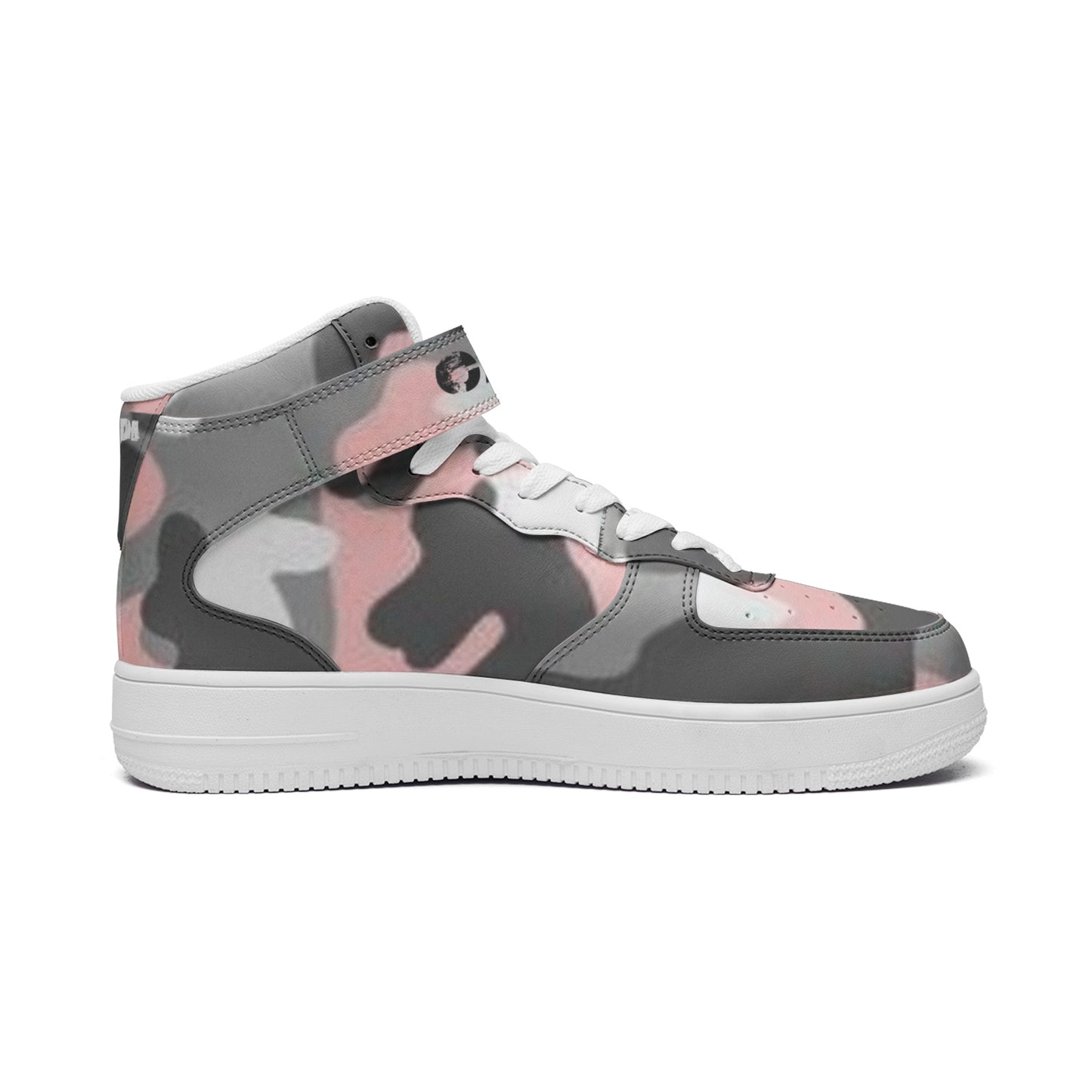 SUMMER PINK CAMO Unisex high Top Leather Sneakers