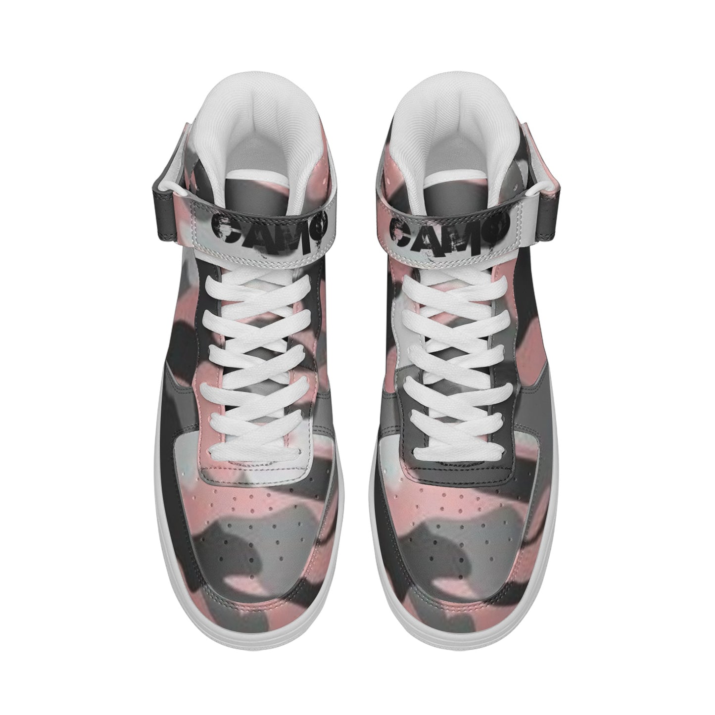 SUMMER PINK CAMO Unisex high Top Leather Sneakers