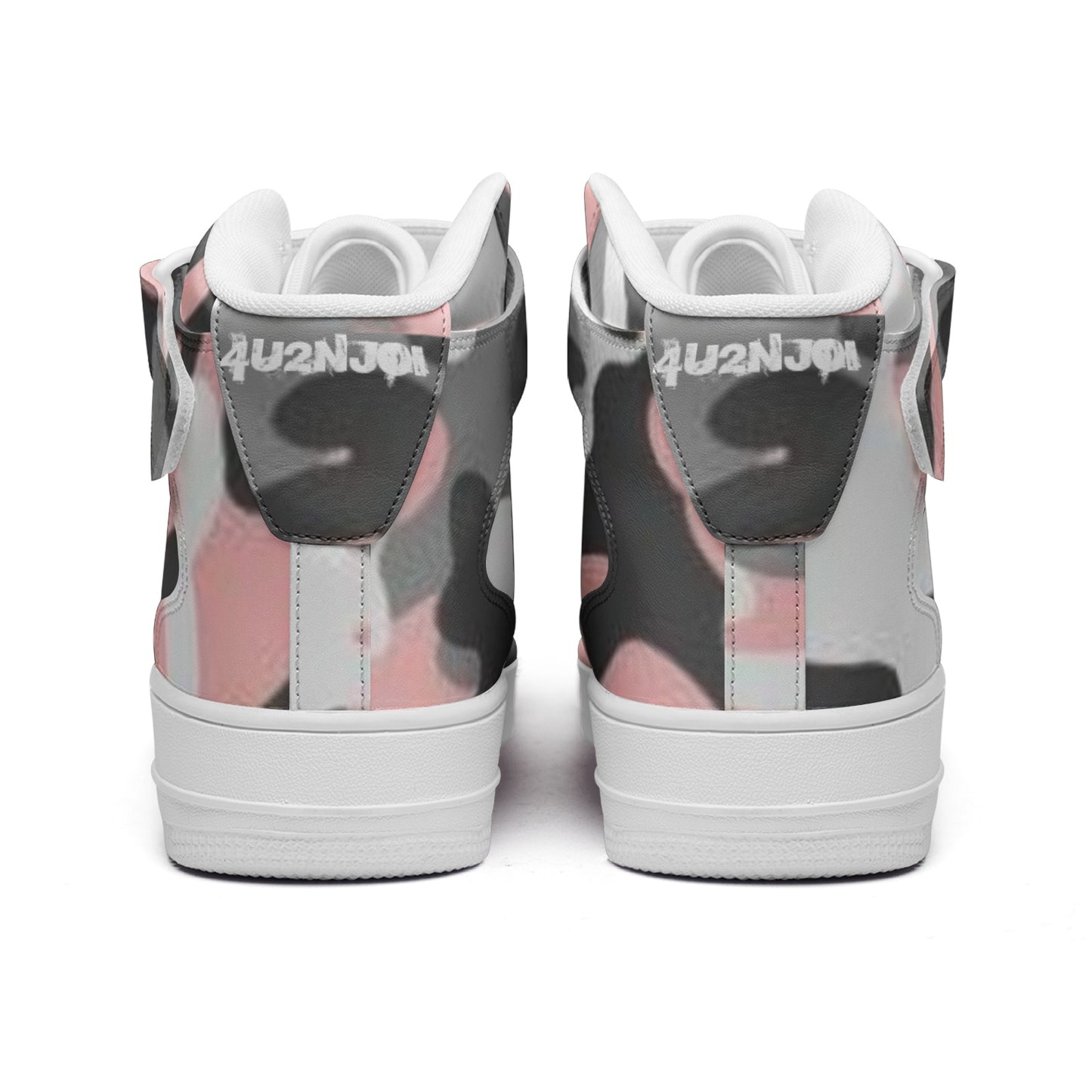 SUMMER PINK CAMO Unisex high Top Leather Sneakers