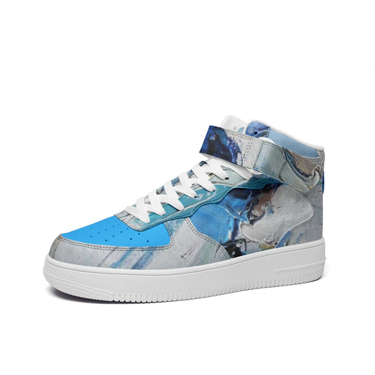 The Blues Unisex high Top Leather Sneakers