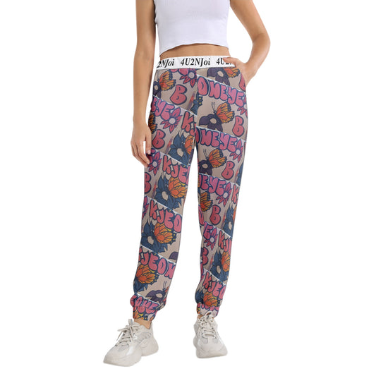 Graffiti Girl Elastic Waist Tapered Sweatpant