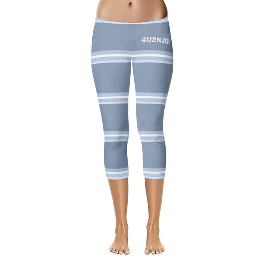 Beam Blue All-Over Print Capri Leggings